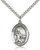 Sterling Silver Guardian Angel Football Pendant,  Heavy Curb Chain, Large Size Catholic Medal, 1" x 3/4"