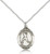 Sterling Silver St. Christopher/Softball Pendant, Lite Curb Chain, Medium Size Catholic Medal, 3/4" x 1/2"