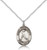Sterling Silver St. Christopher/Baseball Pendant, Lite Curb Chain, Medium Size Catholic Medal, 3/4" x 1/2"