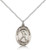 Sterling Silver St. Christopher/Football Pendant, Lite Curb Chain, Medium Size Catholic Medal, 3/4" x 1/2"