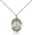 Sterling Silver St. Sebastian/Skiing Pendant,  Lite Curb Chain, Medium Size Catholic Medal, 3/4" x 1/2"