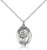Sterling Silver St. Christopher/Baseball Pendant, rhodium Lite Curb Chain, Medium Size Catholic Medal, 3/4" x 1/2"