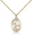 Gold Filled St. Christopher/Soccer Pendant, GF Lite Curb Chain, Medium Size Catholic Medal, 3/4" x 1/2" 8503GF-18GF