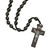Black Wood Bead Cord Rosary RC615