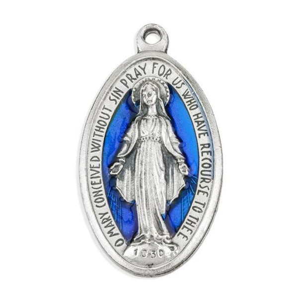 BLUE ENAMELED MIRACULOUS MEDAL