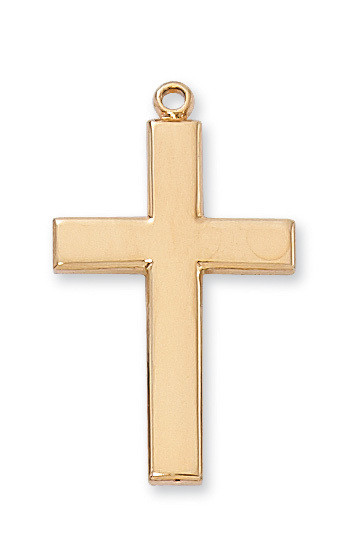 18KT Gold on Sterling Silver Cross J7024