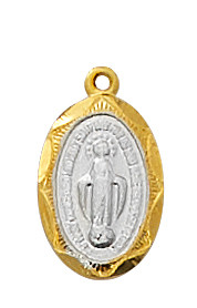18KT Gold Over Sterling Silver Mirac 16" w/ Chain & Box