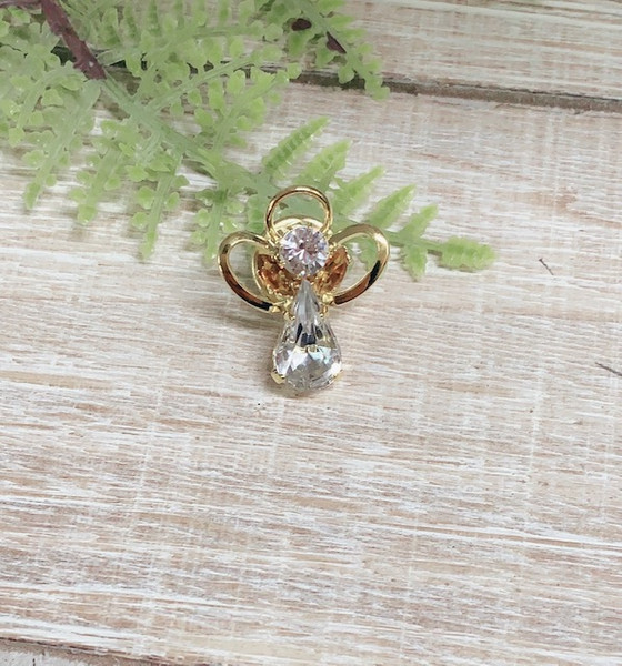 Topaz November Birthstone Angel Pin