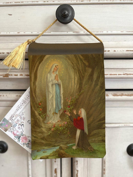 Velvet HD Print Blessings Pouch Our Lady of Lourdes