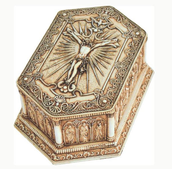 Crucifixion Keepsake Box in Antique Finish