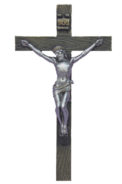 SR-75216-BS Crucifix with Pewter Style Corpus on Cold Cast Bronze Cross