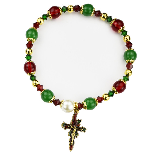 B1051C) RED & GREEN CHRISTMAS STRETCH