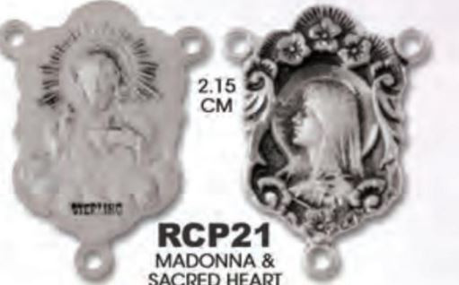 Madonna and Sacred Heart Rosary Centerpiece