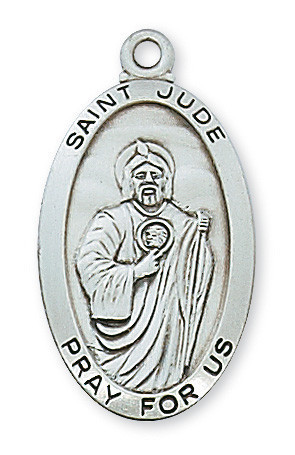 St. Jude Sterling Silver Medal on 24" Chain L550JU