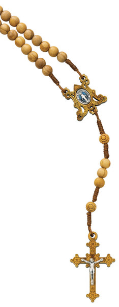 8mm Olive Wood Miraculous Rosary P156R
