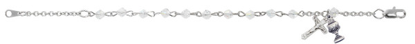 6 1/2" Swarovski Crystal First Communion Bracelet with Chalice BR25