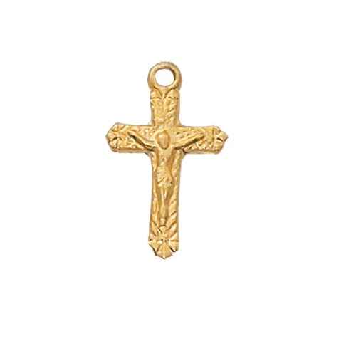 Sterling Silver and Gold Baby Crucifix on 13" Chain J66B