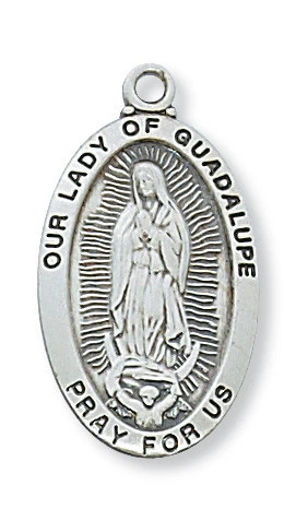 Our Lady of Guadalupe Sterling Silver Medal on 18" Chain L500GU