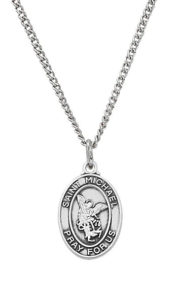 Sterling Silver Baby St. Michael Medal on 13" Chain L741B