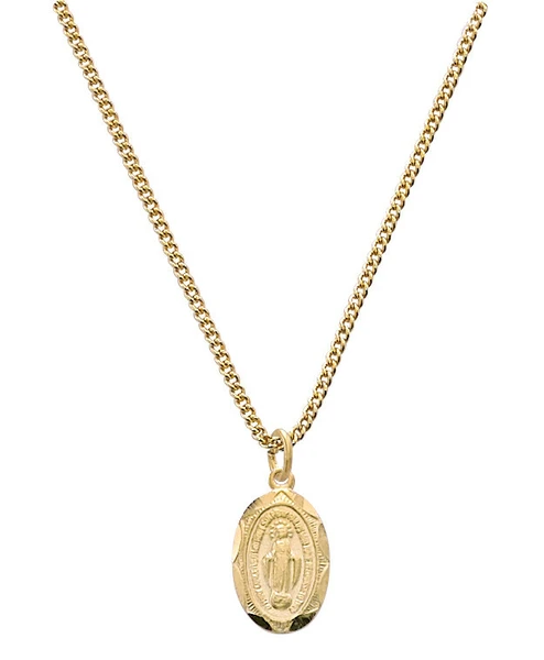 Gold over Sterling Silver Baby Miraculous Medal on 13" Chain J1203MIBB