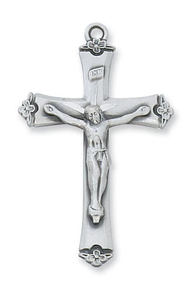 Sterling Silver Crucifix on 18" Stainless Steel Chain L8073