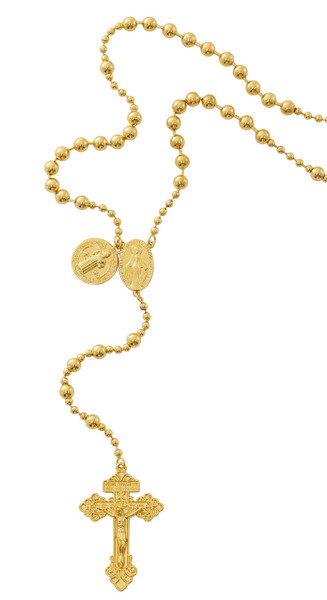 Antique Gold Plated St. Benedict Rosary P250R