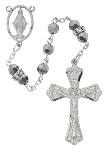 6mm Metallic Crystal Labradorite-Color Rosary R977F