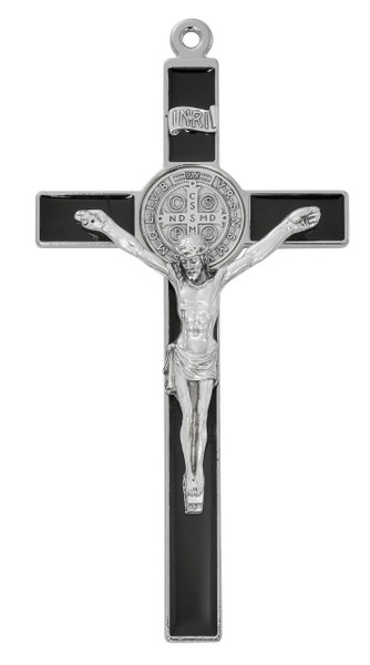 8" Black Epoxy St. Benedict Wall Crucifix 119-04