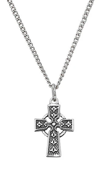 Sterling Silver Celtic Baby Cross on 13" Chain L8023B