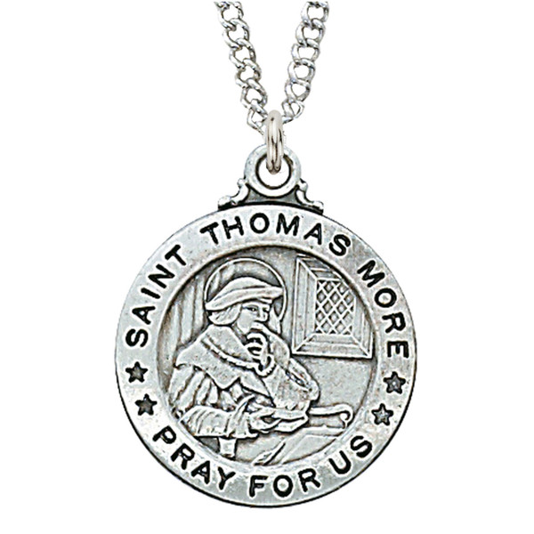 St. Thomas More Sterling Silver Medal on 20" Chain L600TM