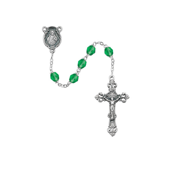 6mm Peridot-Colored August Birthstone Rosary 875-PEG