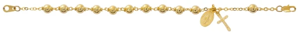 Gold Plated Miraculous Rosary Bracelet 7.5" BR1