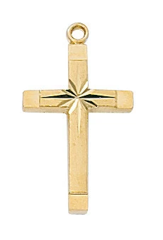 Gold over Sterling Silver Cross on 16-18" Chain J8062