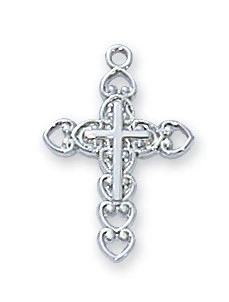 Sterling Silver Baby Cross on 13" Chain L8002BT