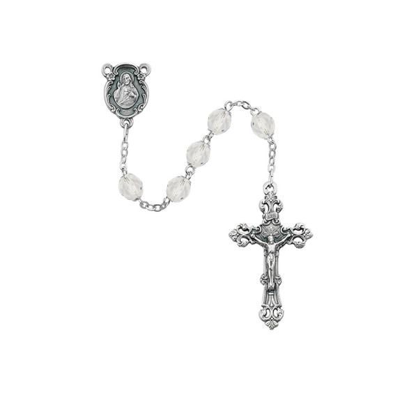 6mm Crystal April Birthstone Rosary 875-CRG