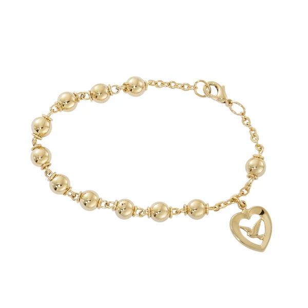 7.5" Gold Plated Holy Spirit Rosary Bracelet BR7