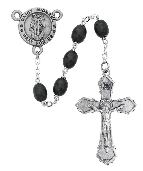 6x8mm Black St. Michael Rosary R377DF