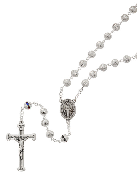 Filigree Bead Rosary with Multicolor Our Father Stones R964F