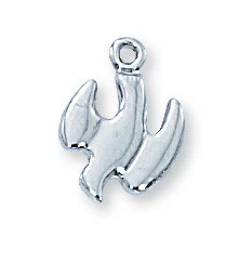 Sterling Silver Holy Spirit Baby Medal on 13" Chain L423BT