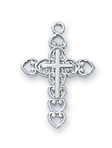 Sterling Silver Baby Cross on 13" Chain L8002B