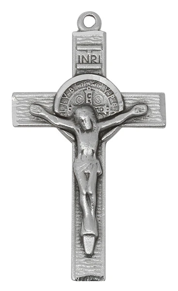 St. Benedict Pewter Crucifix on 24" Chain AN9078