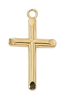 Gold over Sterling Silver Cross on 16-18" Chain J8004