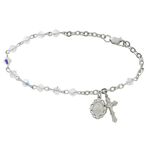 Swarovski Crystal Rondelle Rosary Bracelet B39D