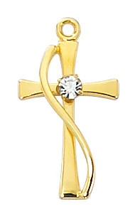 Gold over Sterling Silver Cross on 16-18" Chain J9191