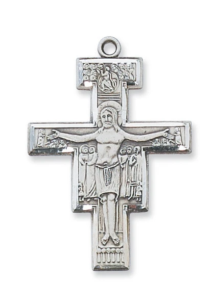Sterling Silver San Damiano Crucifix on 20" Chain L9076
