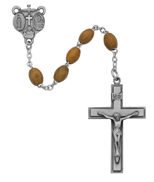 4x6mm Olive Wood Oval Bead Rosary 171DF