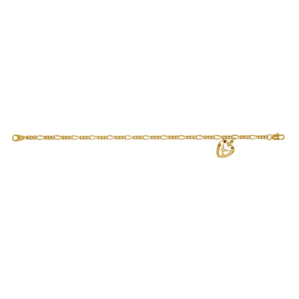Gold Tone Figaro Chain Holy Spirit Bracelet BR98