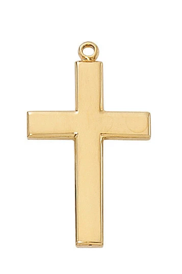Gold over Pewter Cross on 24" Chain H7024