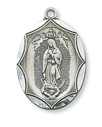 Our Lady of Guadalupe Sterling Silver Medal on 24" Chain L2503GU
