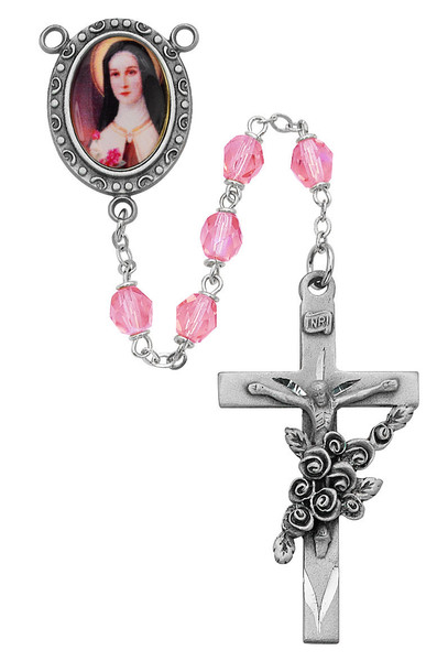 6mm Rose St. Therese Rosary R210DF